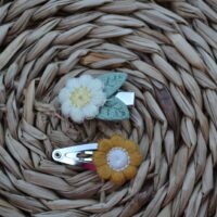 Bloemen klikklak en alligator clip ~ 3 cm