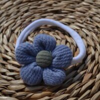 Donker blauwe bloem ~ haarband