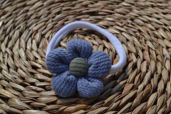 Donker blauwe bloem ~ haarband