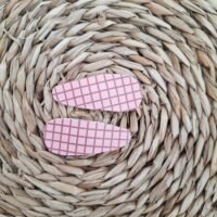 Geruite roze klikklak ~ 5 cm