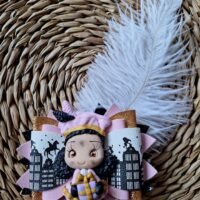 Roze cadeau Piet haarstrik fimo
