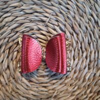 Rood/gouden glitter haarstrik