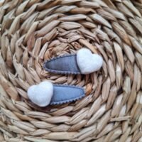 Witte hartjes klikklak ~ 3 cm