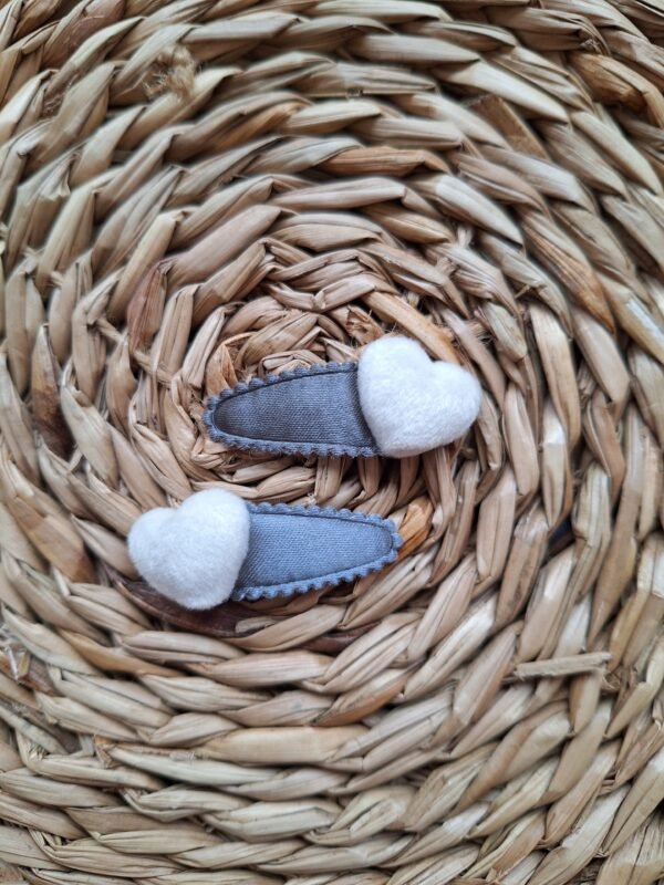 Witte hartjes klikklak ~ 3 cm