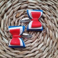 Rood, wit, blauw klikklak speldjes ~ 5 cm