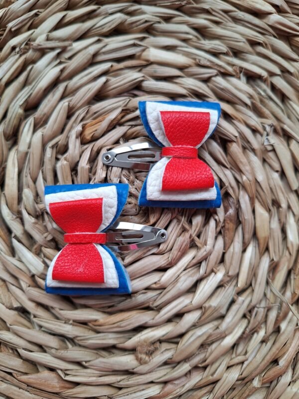 Rood, wit, blauw klikklak speldjes ~ 5 cm