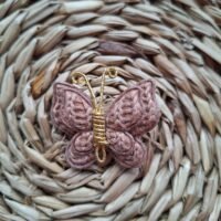 Vlinder donker bruin alligator clip