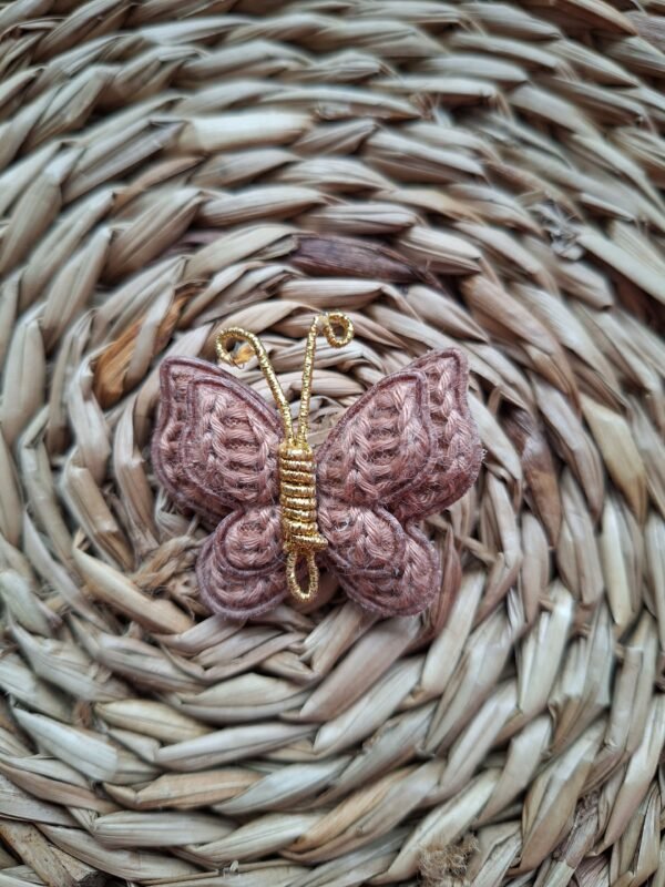 Vlinder donker bruin alligator clip