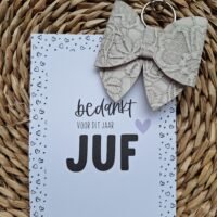 Bedankt juf kaart + sleutelhanger