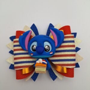 Stitch tompoes haarstrik ~ fimo