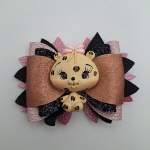 Panter poppetje haarstrik ~ fimo