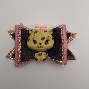 Panter poppetje haarstrik ~ fimo
