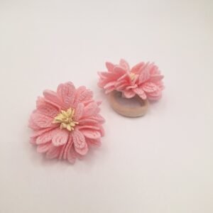 Licht roze bloemen elastiek set