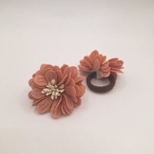 Oud roze bloemen elastiek set